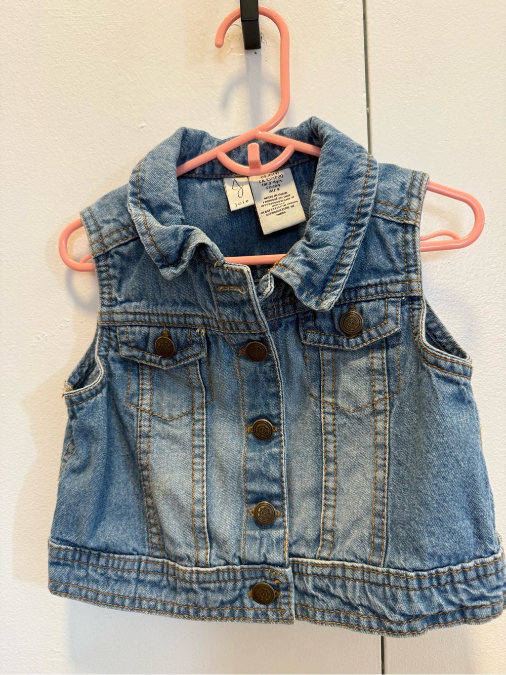 Joie Light Blue Denim Vest for Kids